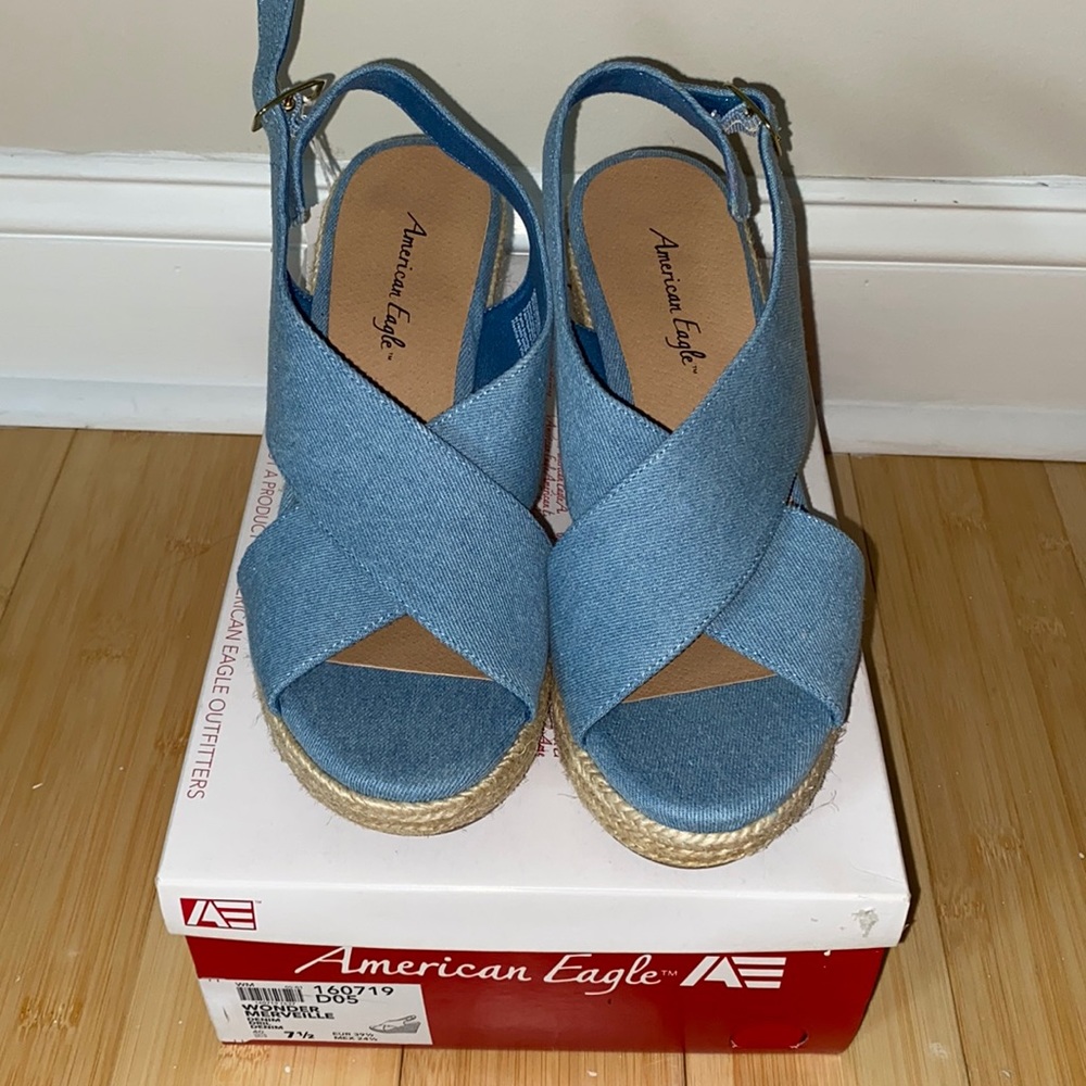 Denim wedges